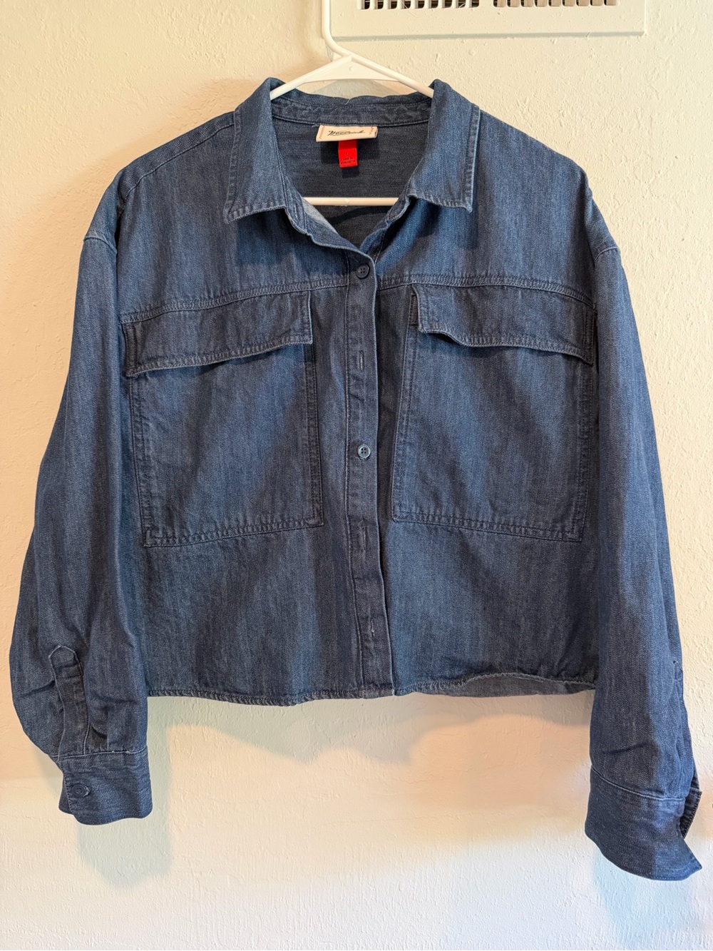 Women's Button-Down Long Sleeve Denim Collared Utility Shirt - Woolrich x Target